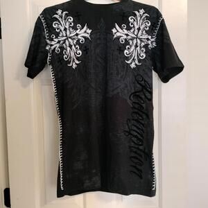 Y2K Raw State Shirt Men L Black Cross Wings Redemption House Holy Edgy Goth